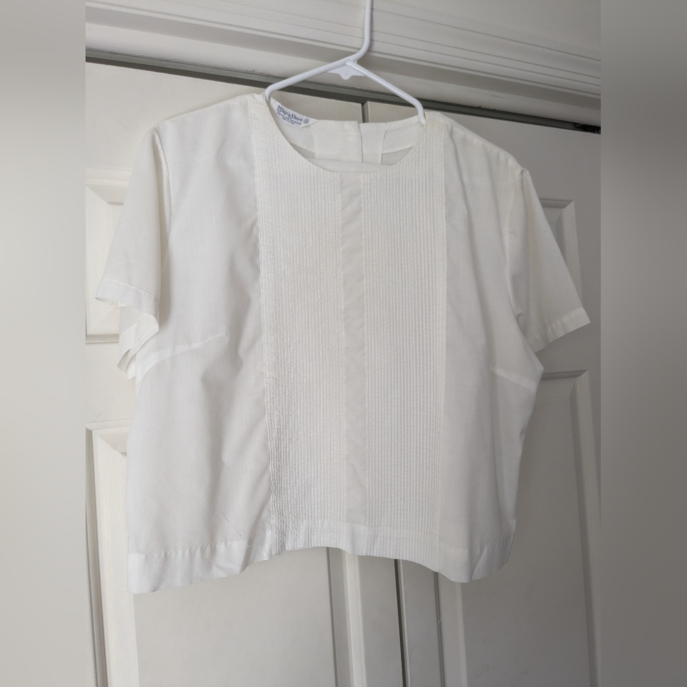 Vintage 1960s button up back Blouse - size 38 (pit to pit 22 inches)